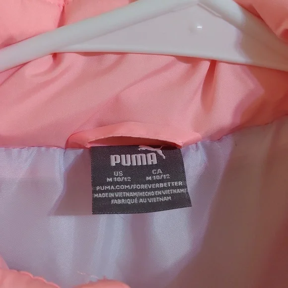 Puma Coral and Light Blue Puffer Vest - Picture 4 of 4